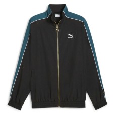 Puma T7 Play Paris Full Zip Track Jacket Mens Black Casual Athletic Outerwear 62 XL