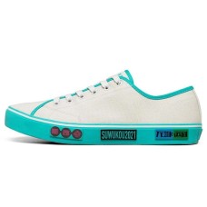 Skechers V'lites Canvas Shoes Men Low-Top White/Green 42.5