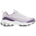 Skechers D'LITES 1.0 Milk Tea Bear Cushioning Anti-Slip And Wear-Resistant Low-Top Chunky Sneakers Women's White Purple 35.5