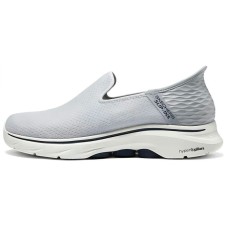 Skechers GO WALK 7 Breathable Lightweight Low-Top Casual Shoes Men's Gray Blue GRAY/NAVY, 44