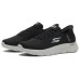 Skechers Go Walk Fle Hands Free Slip-Ins Cushioning Wear-Resistant Low-Top Casual Shoes Men's Black Gray Color Black Gray Color, 42
