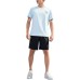Skechers Casual Sportswear Men's Cashmere Blue+Carbon Black, Short-Sleeved Shirt+Shorts, S