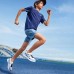 Skechers Cushioning Wear Resistant Kids Lifestyle Shoes White Blue Teenagers WHITE/LIGHT BLUE, 34