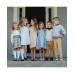 Boys Organic Long Sleeve Fine Gauge Cable V-Neck Sweater Dusty blue heather cable, Medium