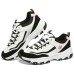 Skechers D'LITES 1.0 Anti Slip Wear Resistant Low Top Chunky Sneakers Women's Black White Pink черный/белый/розовый, 35