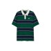 Skechers Polo Shirt Unisex Green Thick Stripes Green Thick Stripes/045N, S