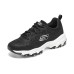 Skechers D'LITES 1.0 Anti-Slip And Wear-Resistant Breathable Low-Top Chunky Sneakers Women's Black 37