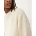 Weekday Arthur chunky rib jumper with distressed hem detail in off-white Белый, M - 96-102 CM