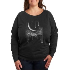 Trendy Plus Size Lunar Butterfly Graphic Pullover Серый, 4X
