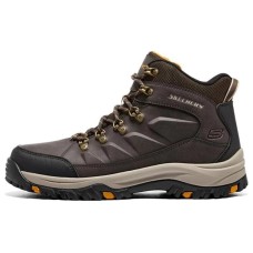 Skechers Relment Cushioning Anti-Slip And Wear-Resistant High-Top Outdoor Shoes Men's Chocolate 43