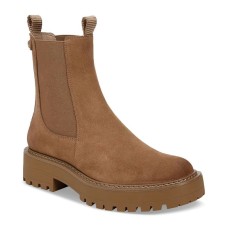 Women's Laguna Lug-Sole Chelsea Booties Almond Taupe Suede, 5.5M