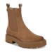 Women's Laguna Lug-Sole Chelsea Booties Almond Taupe Suede, 5.5M