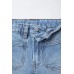 Расклешенные джинсы с карманами ZARA Синий, 11/12 лет (года) (148 cm)