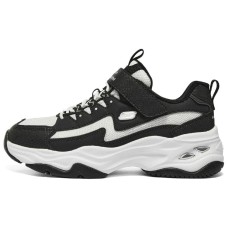 Skechers Girls Cushioning, Wear Resistant Low Top Kids Lifestyle Shoes Black White Teenagers Черно-белый, 27.5