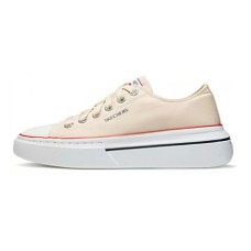 Skechers Abrasion Resistant Cushioning Low Top Canvas Shoes Women's White Brown Белый Коричневый, 39