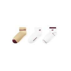 Skechers Sports Alliance Series Ankle Socks Unisex 3 Pack 3 Pack (White+Toasted Almond+Bright White), S