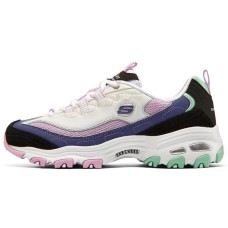 Skechers D'LITES 1.0 Cushioning Anti-Slip Wear-Resistant Breathability Low-Top Casual Shoes Women's White Black Purple 36