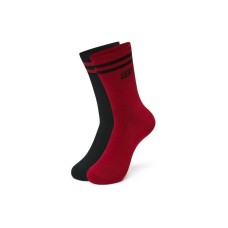 Skechers Mid Calf Socks Unisex 2 Pack 2 Pack (Black/Dark Red/042W), M