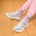 Skechers Sweetheart Lights Wear-Resistant Slip-Resistant Kids Lifestyle Shoes Silver/multi-colored Teenagers 32