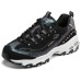 Skechers DLITES Anti-Slip Wear-Resistant Low-Top Chunky Sneakers Women's Black Black/Rubber, 35