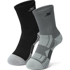 Skechers Mid Calf Socks Unisex 2 Pack 2 pairs (shark gray/black), M