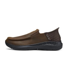 Skechers Slip Ins Cushioning Wear-Resistant Low-Top Casual Shoes Men's Dark Brown Коричневый, 42
