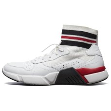 Skechers Block Cushioning Anti-Slip And Wear-Resistant High-Top Casual Shoes Men's White Red 43