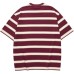 Skechers Colorful T Shirt Unisex Burgundy Base Color Stripes Burgundy Bottom Stripe/03F4, M