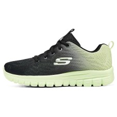 Skechers Graceful Sugar Cushioning Wear-Resistant Low-Top Casual Shoes Women's Black Green 35
