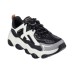 Skechers Rover X Bear Whoops Anti-Slip Wear-Resistant Low-Top Chunky Sneakers Women's Black White 35.5
