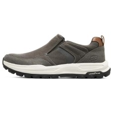Skechers Zeller Cushioned Wear-Resistant Impact-Resistant Low-Top Casual Shoes Men's Charcoal Gray 41