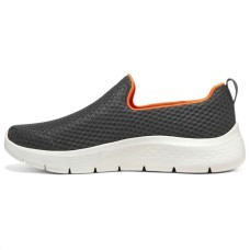 Skechers Go Walk Fle Slip-Resistant Low-Top Casual Shoes Men's Gray Orange Gray Orange, 42