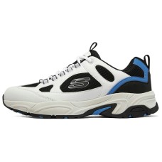 Skechers Cushioning Wear-Resistant Low-Top Chunky Sneakers Men's White Blue White blue, 40