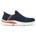 Skechers Slip Ins Anti-Slip Wear-Resistant Low-Top Casual Shoes Men's Blue Marine Blue/White Orange, 40