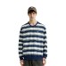 Skechers Colorful Sweatshirts Unisex Navy Blue White Mixed Color Stripes 03UB Navy Blue-White Mixed Color Stripes-03UB, XS