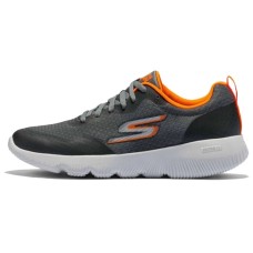 Skechers GO RUN Series Cushioning Anti-Slip Wear-Resistant Breathability Low-Top Casual Running Shoes Men's Gray Orange 42.5