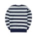 Skechers Colorful Sweatshirts Unisex Navy Blue White Mixed Color Stripes 03UB Navy Blue-White Mixed Color Stripes-03UB, XS