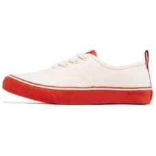 Skechers Anti-Slip And Wear-Resistant Cushioning Lightweight Breathable Low-Top Canvas Shoes Women's White Red white red, 36