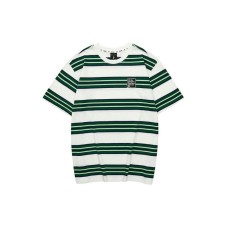 Skechers SS24 T Shirt Unisex White Base With Green Mixed Stripes White Base Green Mixed Stripes/045R, XS