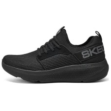 Skechers MEN'S GO Cushioning Wear-Resistant Low-Top Running Shoes Men's Black Черный, 39.5