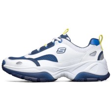Skechers Kozmiks Cushioned Wear-Resistant Breathable Low-Top Chunky Sneakers Men's White Blue Yellow 41