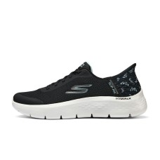 Skechers Go Walk Fle Anti-Slip Wear-Resistant Low-Top Running Shoes Women's Black Green Черно-зеленый, 36