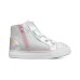 Skechers Anti Slip Wear Resistant High Top Kids' Skateboarding Shoes Silver Pink Children Aged 3 7 Years Old 24