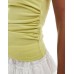 Pull&Bear knot detail halterneck top in lime Зеленый, XL - US 10