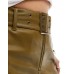 ASOS DESIGN faux leather belted trouser in khaki Зеленый, US 2