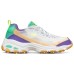 Skechers D'LITES 1.0 Cushioned Slip-Resistant Abrasion-Resistant Breathable Low-Top Casual Shoes Women's Purple Green 36