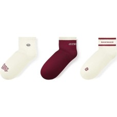 Skechers Sports Alliance Ankle Socks Unisex 3 Pack 3 Pack (Beige+Ecru+Red), M