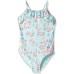 Lucky Brand 173879 Girls One-Piece Swimsuit Floral Clear Water Blue Size 4