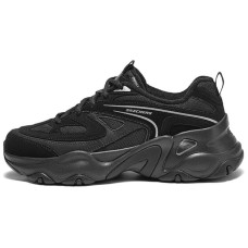 Skechers DLITES Anti-Slip Wear-Resistant Breathable Support Low-Top Chunky Sneakers Women's All Black Черный, 36