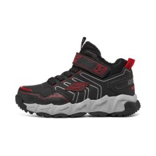 Skechers Velocitrek Slip Resistant Cushioning Wear Resistant Warm Low Top Kids Lifestyle Shoes Black Red Teenagers 28.5
